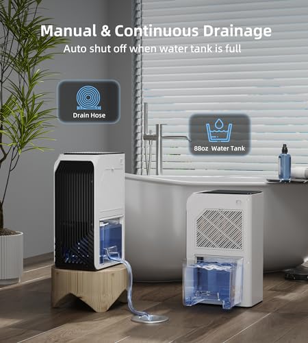 1000 sq.ft Dehumidifier, 88 oz Water Tank, 7 Colors LED Lights Y563