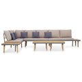 7-Seater Patio Lounge Set with Cushions Acacia Wood Brown O49983