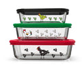 Borosilicate Glass Nesting Container Set With Snap-On Lids 3 Container Set J426399