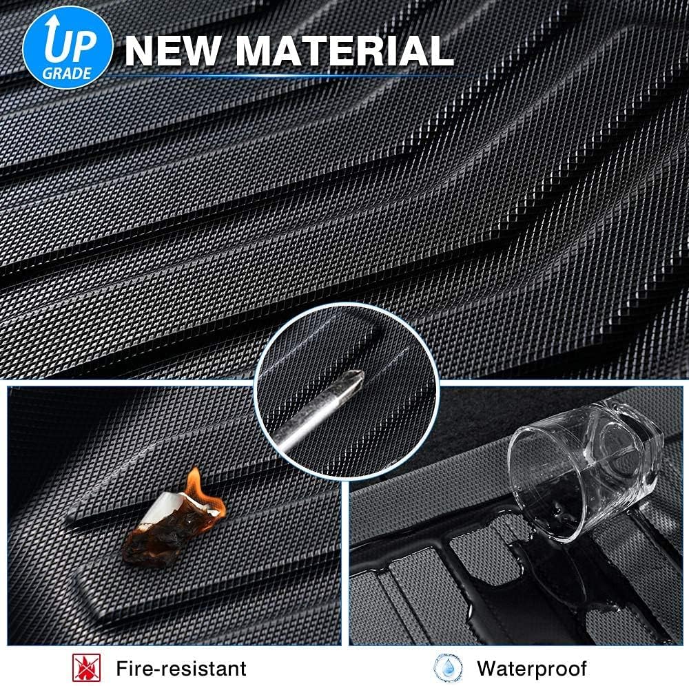 All Weather Car Floor Mats 1st & 2nd Row Black Non-slip H9662