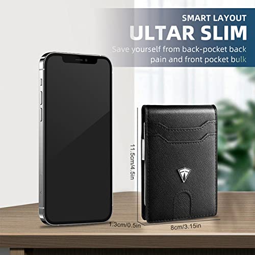 Slim RFID Blocking Front Pocket Bifold Wallets with Money Clip E448788