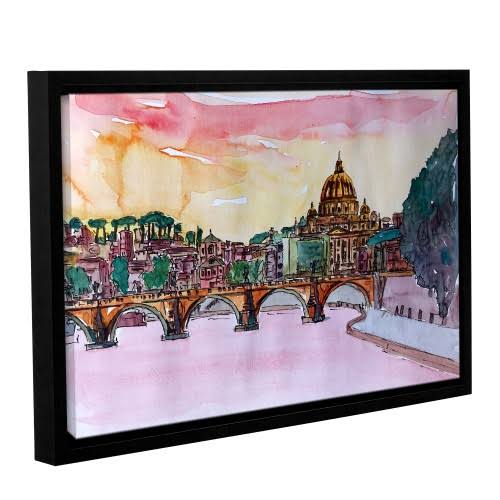 Vatican Rome Italy Sunset on River Tiber with St.Peter I133