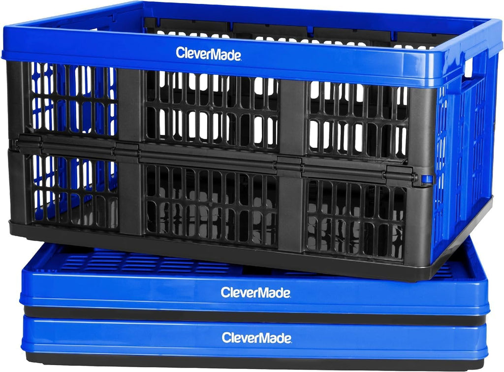Royal Blue 3PK 45L Collapsible Plastic Storage Bins J6687