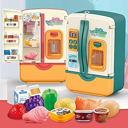 Toys Fridge Refrigerator with Ice Dispenser Pretend Play Kitchen Set R207