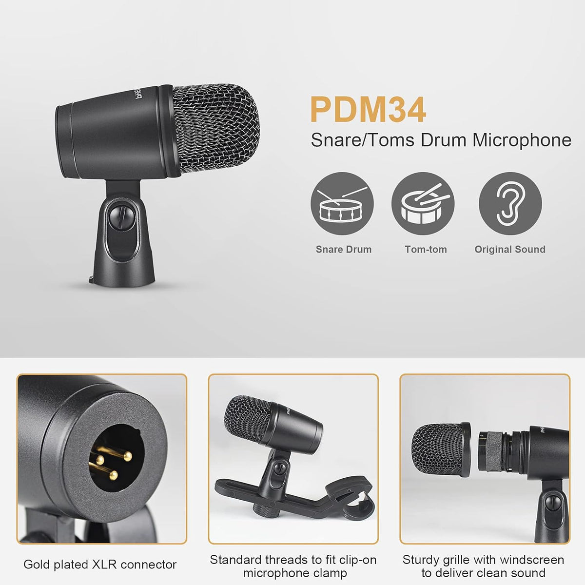 7-Piece All Metal Wired Dynamic Cardioid Drum Mic Kit with Carrying Case D25870