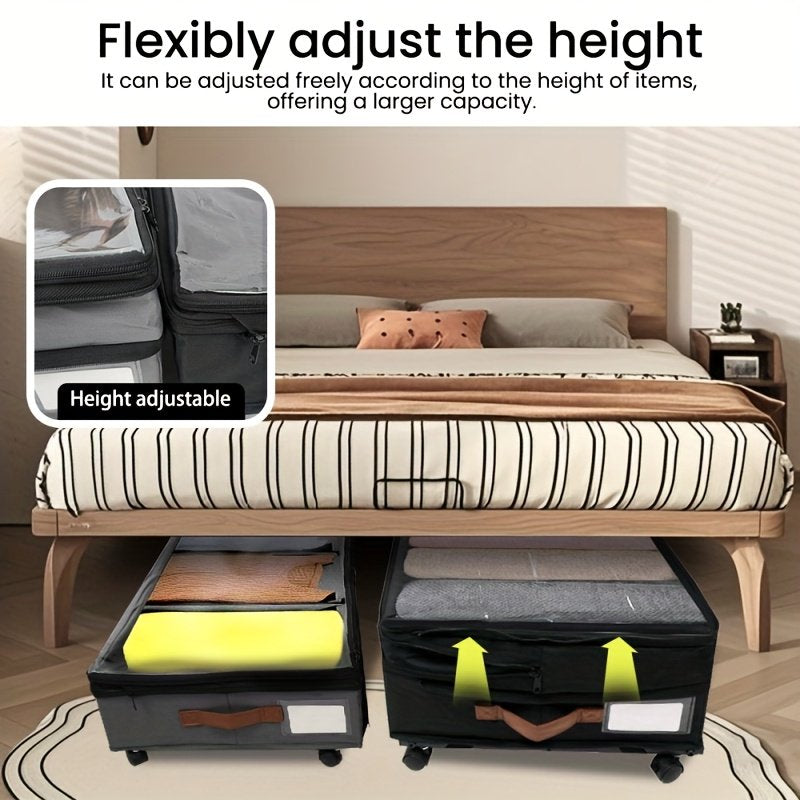2-Pack Under-Bed Storage Bins with Wheels & Clear Window D868447