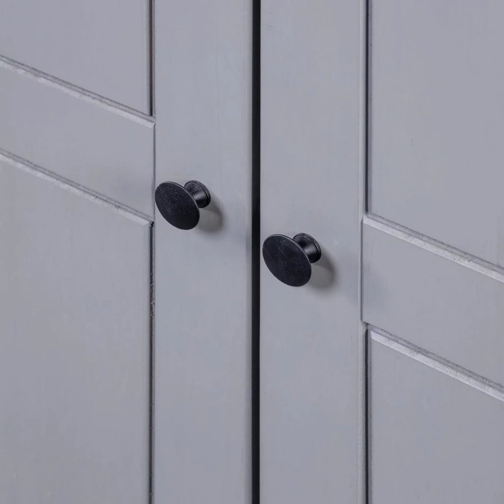 3-Door Gray Pine Wardrobe E897565