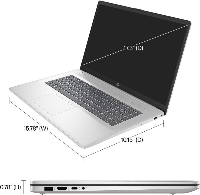 17.3'' FHD Widescreen Laptop with Intel 6-Core i3-1215U, 8GB DDR4, 1TB SSD, Natural Silver W78929
