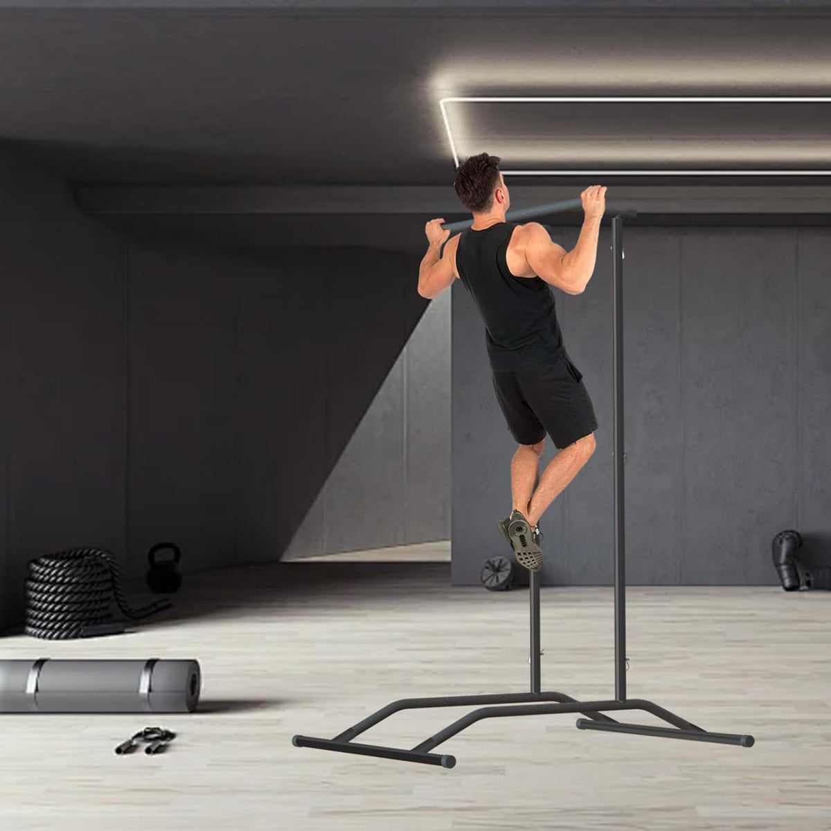 Pull Up Bar Dip Station Power Tower with Bag N182480