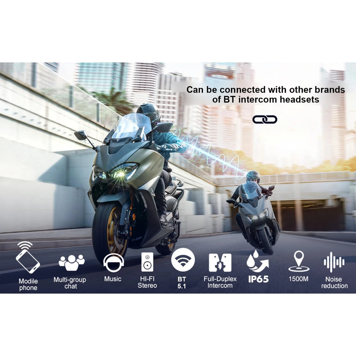 Helmet Headset 1200m Intercom J497