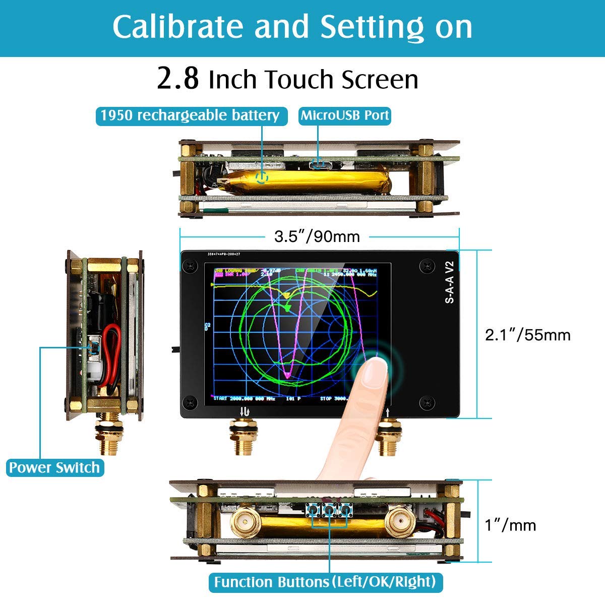 10KHz-3GHz Vector Network Analyzer with SMA Male to UHF Female Cables F359282