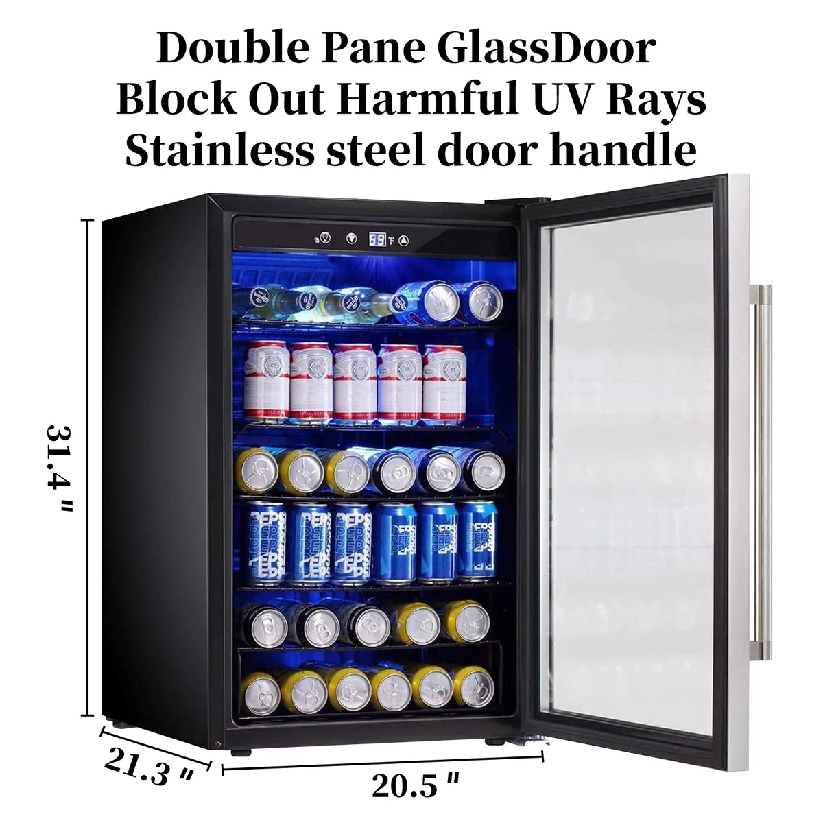 4.4 Cubic Feet 145 Can Beverage Refrigerator Glass Door H452245