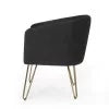 Black and Gold Velvet Club Chair with Hairpin Legs P99068