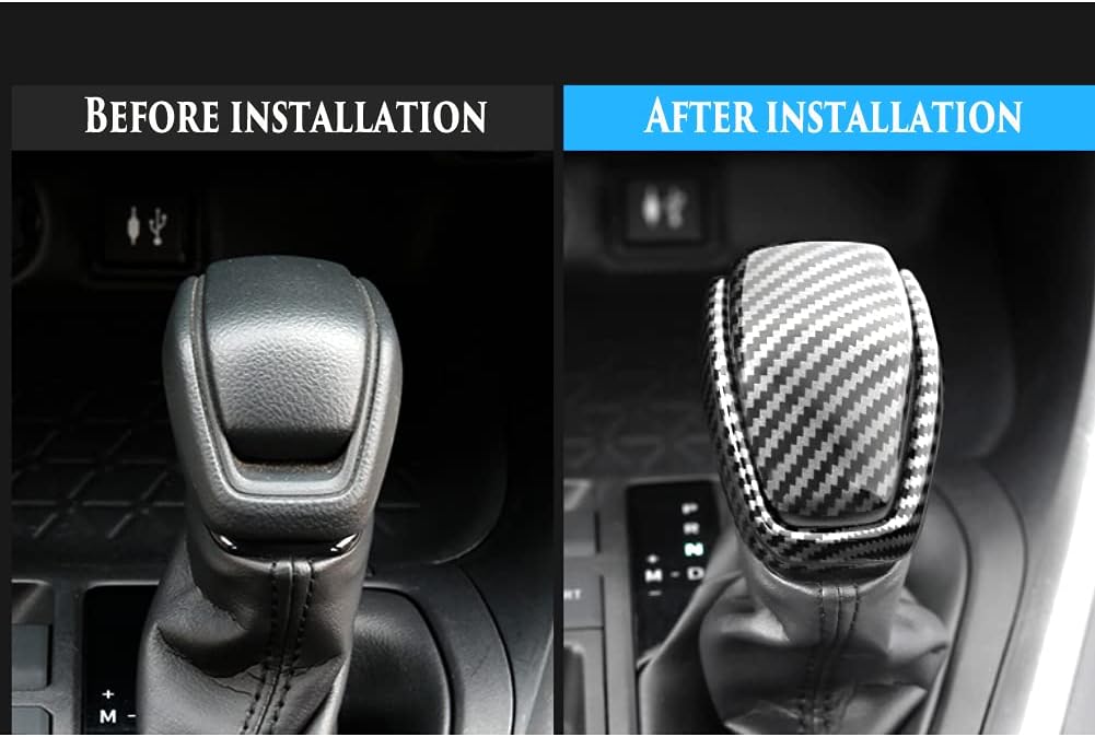 Carbon Fiber Auto Gear Shift Knob Cover Sticker Trim U9489