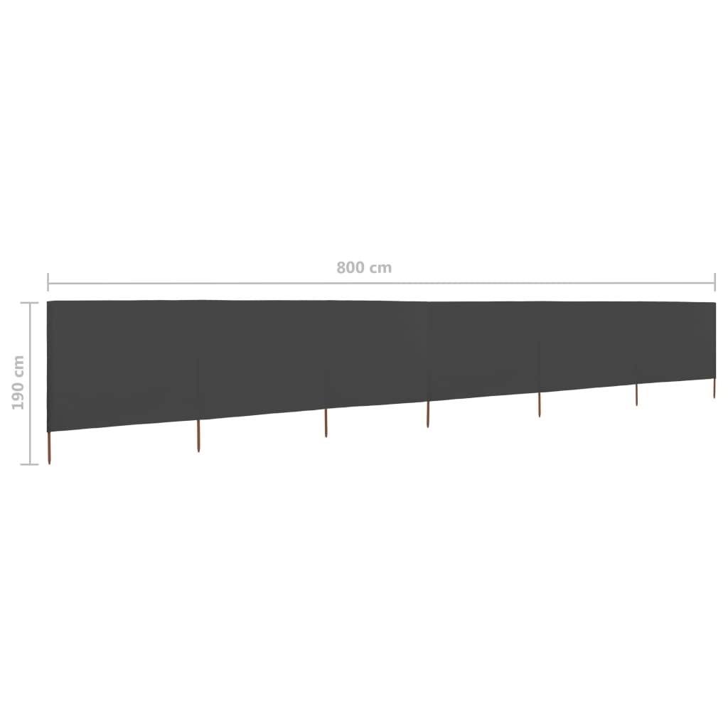 6-Panel Wind Screen Fabric 800X160 cm Anthracite A491463