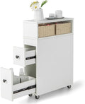 Slim Bathroom Storage Cabinet with 2 Slide Out Drawers H130