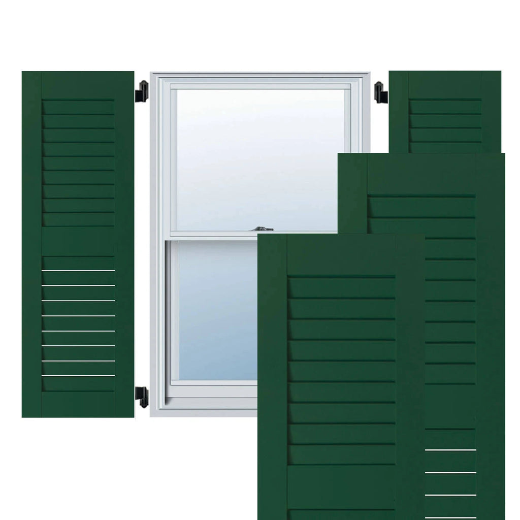 15 in. x 49 in. Exterior Real Wood Pine Louvered Shutters Pair C563