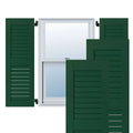 15 in. x 49 in. Exterior Real Wood Pine Louvered Shutters Pair C563