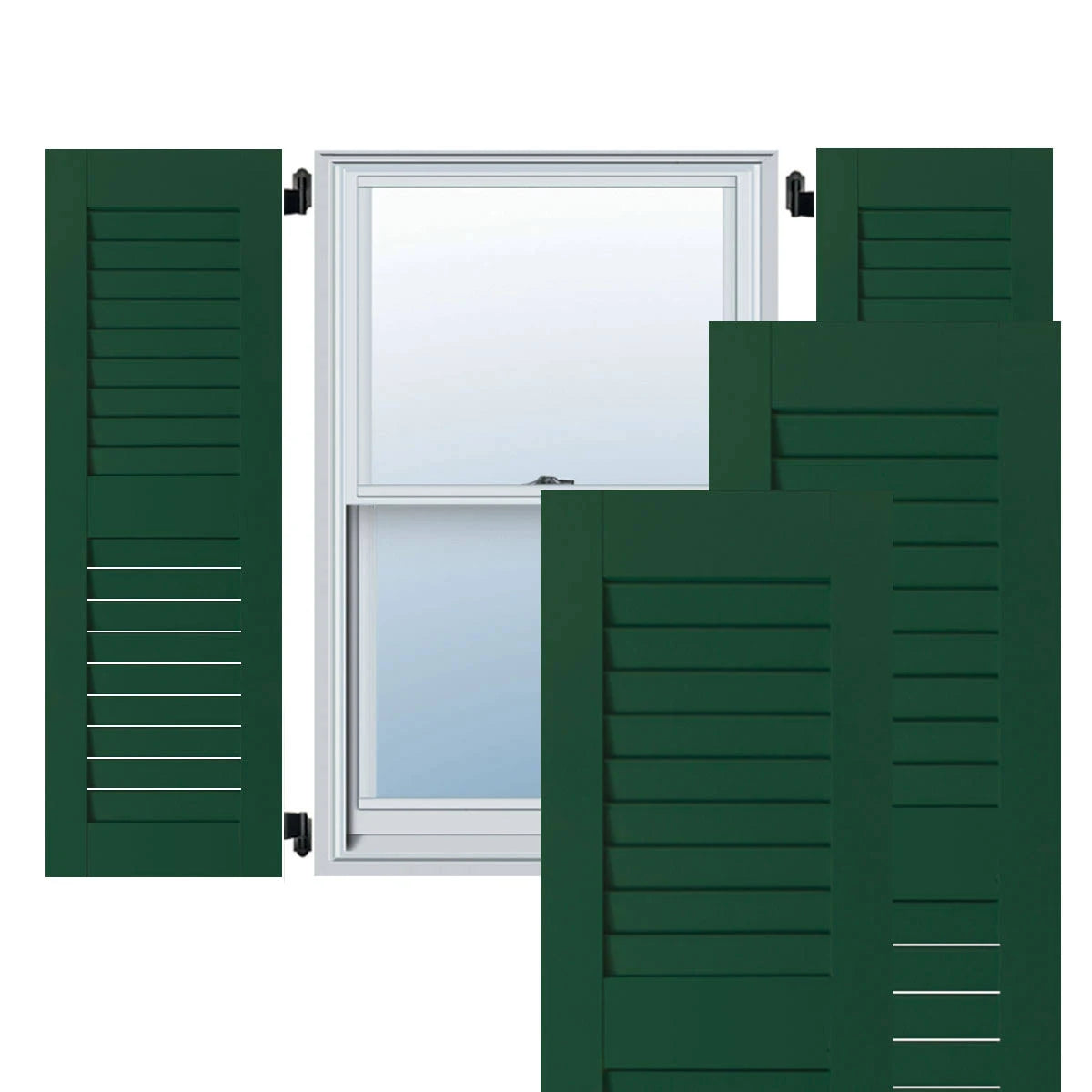 15 in. x 49 in. Exterior Real Wood Pine Louvered Shutters Pair C563