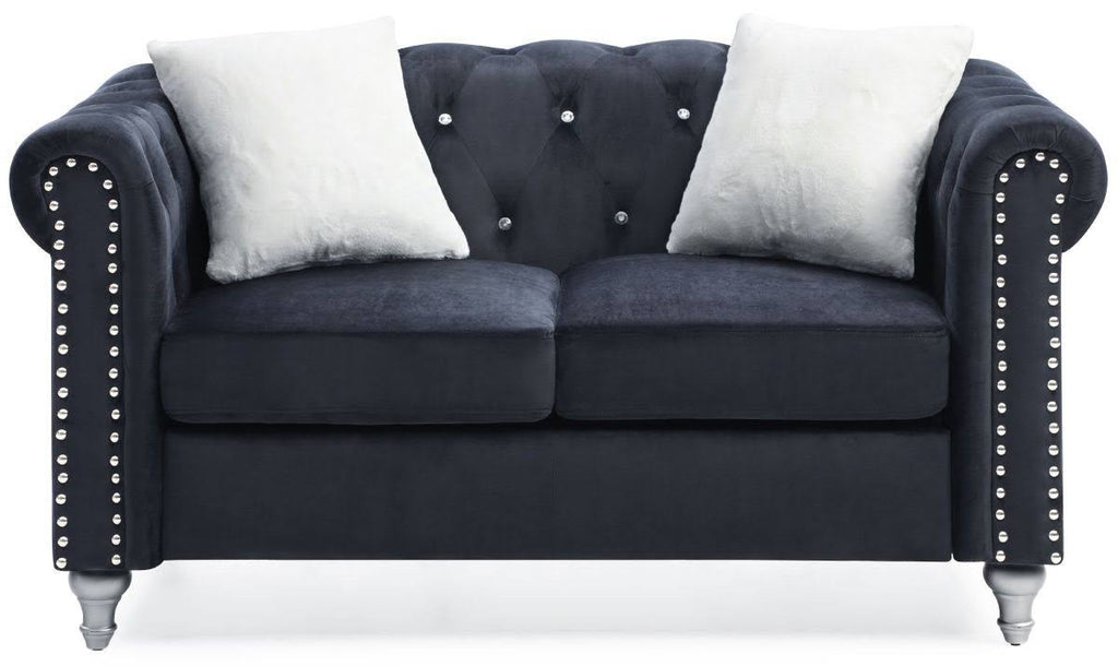 Black Velvet Loveseat H336