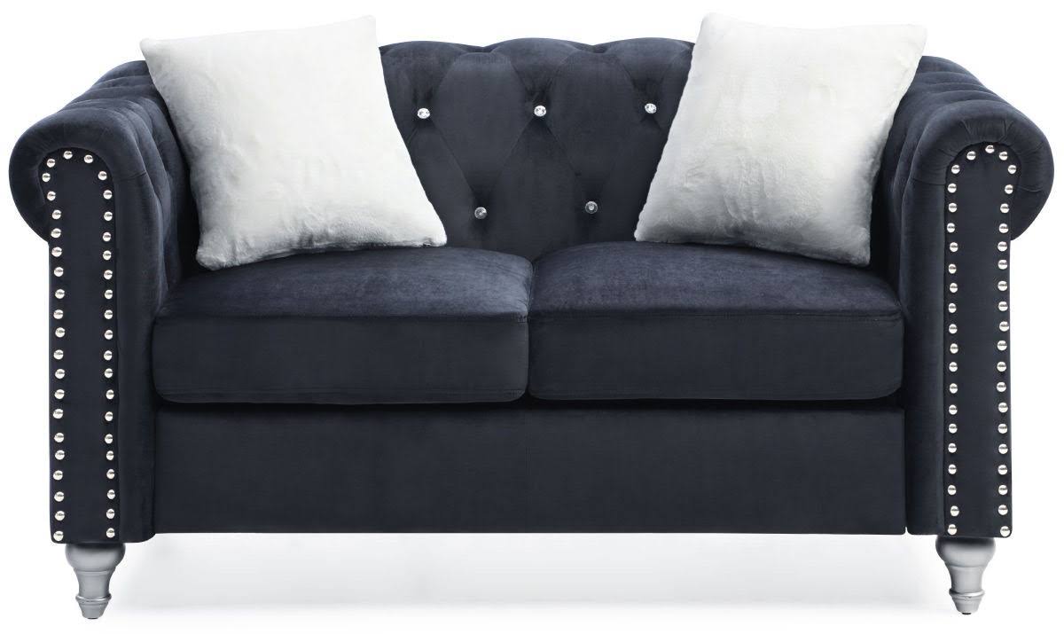 Black Velvet Loveseat H336
