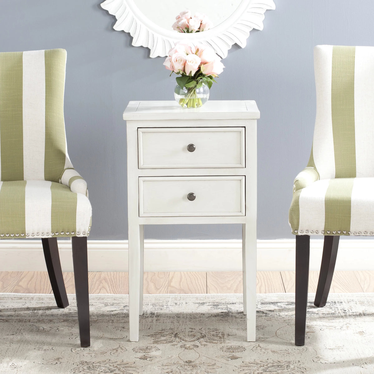 White 2 Drawer Nightstand G353667