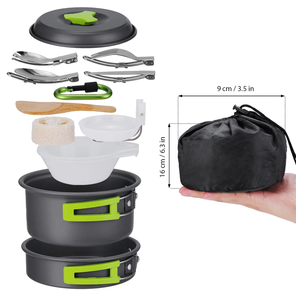 15 Pcs Non Stick Camping Cookware Set T29563