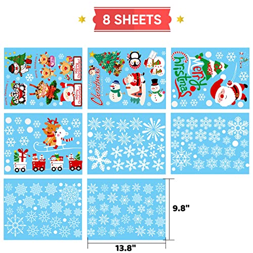 148 Pcs Christmas Snowflake Window Clings V8758