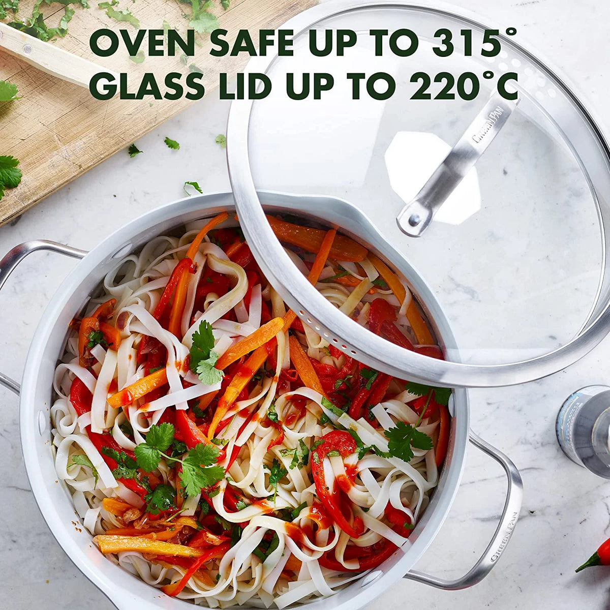 8QT Stainless Steel Nonstick Stock Pot with Strainer Lid and Steamer Q87990