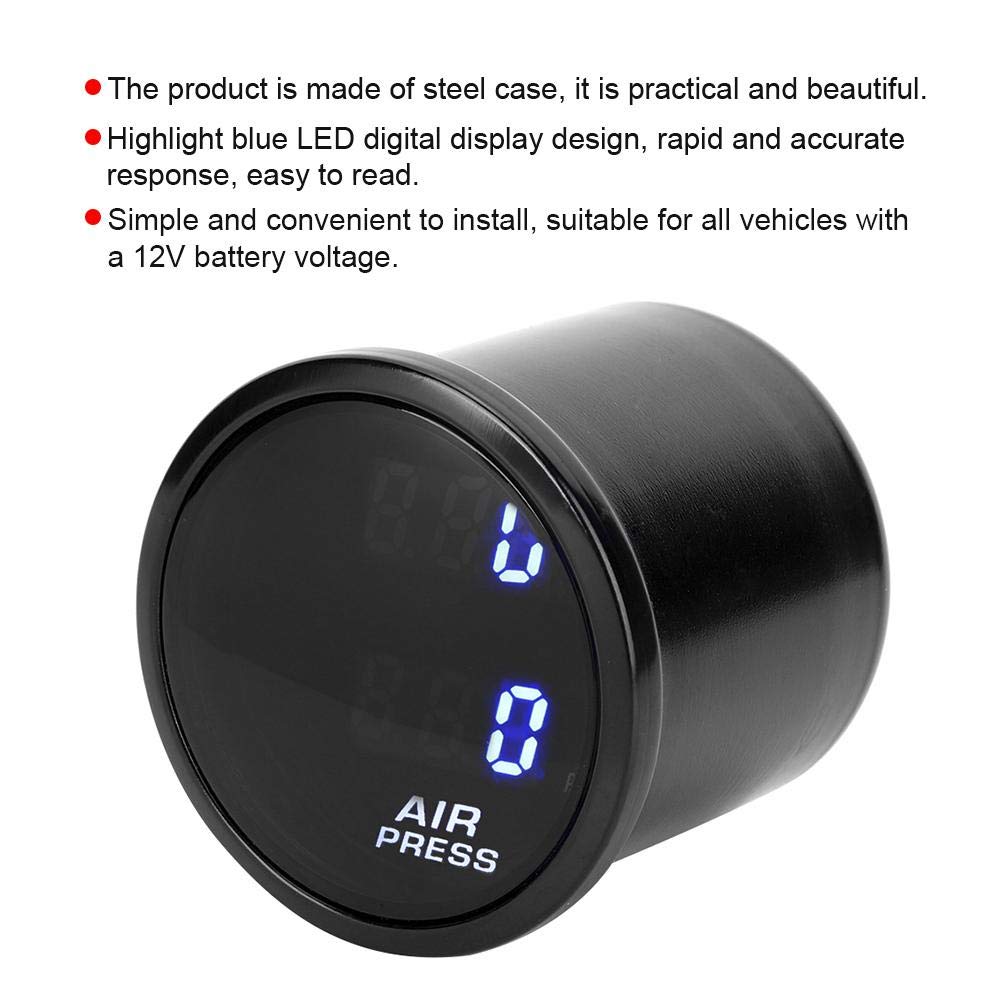 2inch Car LED Digital Air Pressure Gauge Kit Pack of 2 D301089