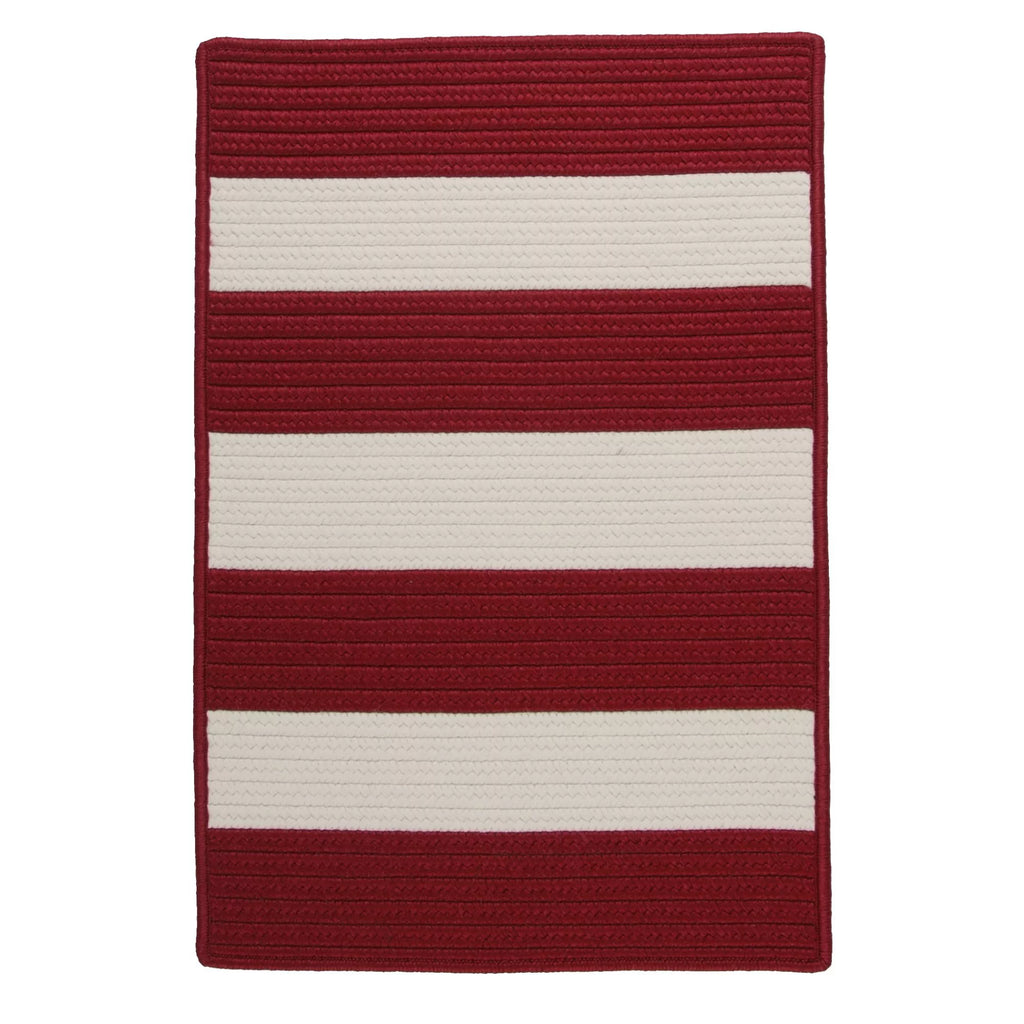 Red Striped Reversible Rectangular Outdoor Area Throw I17566