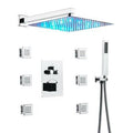 3 Way LED Thermostatic Complete Shower System with Rough-In Valve Chrome P2960