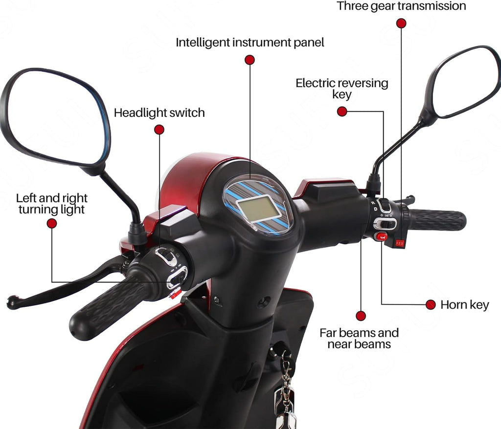 Red Heavy Duty Four Wheel Electric Mobility Scooter Y7222