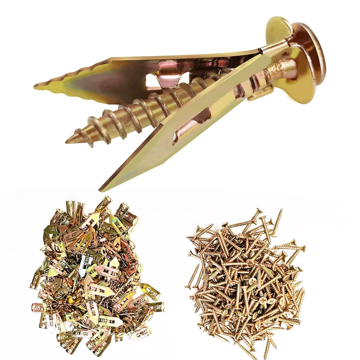 200 PCS Zinc Plated Steel Self-Drilling Drywall Anchors W7842