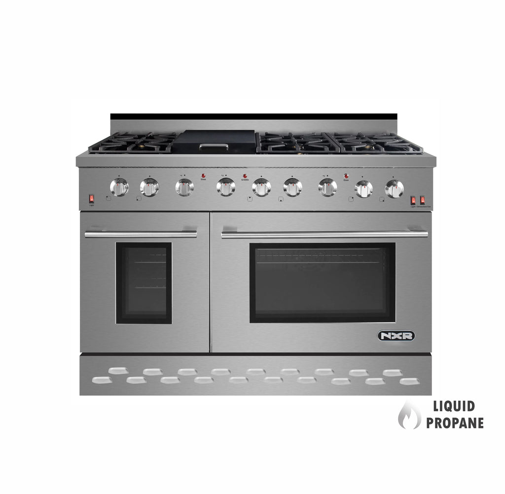 48" Stainless Steel Propane Gas Range with Convection Oven E985080