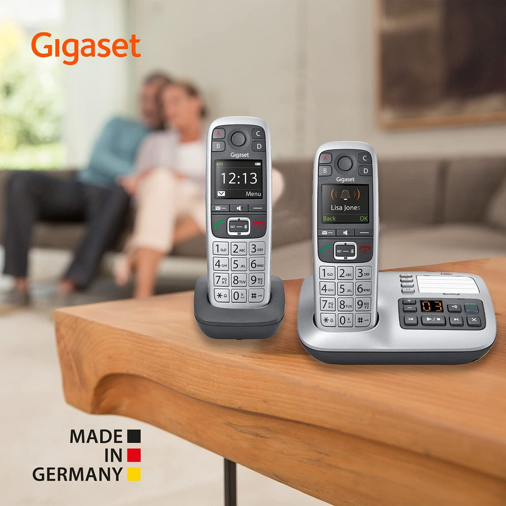 Two Cordless Phones with Answering Machine, Extra Large Keys, Pack of 2 E925