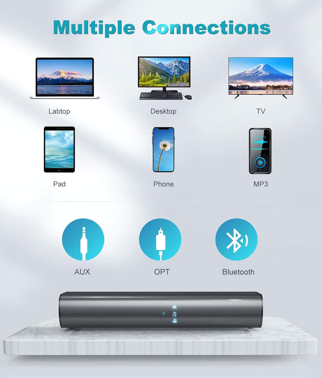 Mini Soundbar, 2.0 Channel, Bluetooth 5.0 W2998