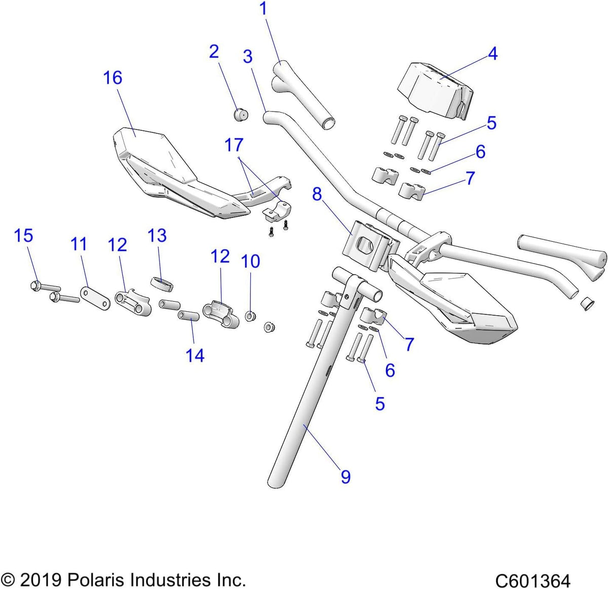 Pack of 2 Snowmobile Handguard Mounts C446