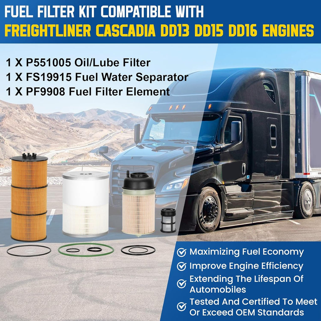 Filter Kit including Oil Filter, Fuel Water Separator and Fuel Filter Element E1903