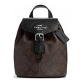 Brown Black Coated Canvas Convertible Backpack F832