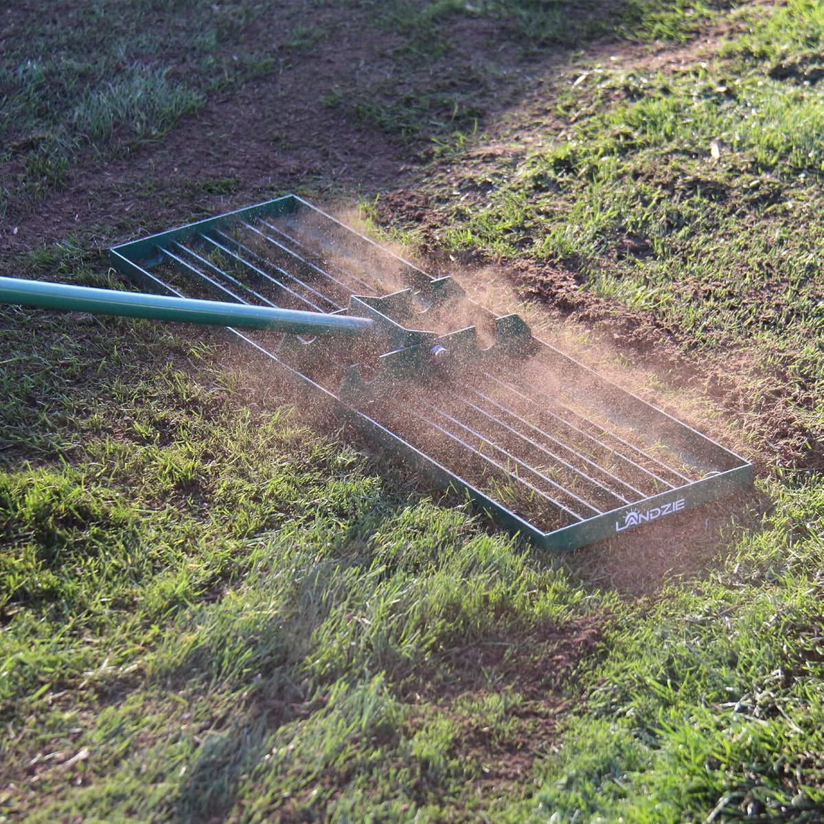 36 Inch Wide 72 Inch Handle Powder Coated Lawn Leveler Rake I5364