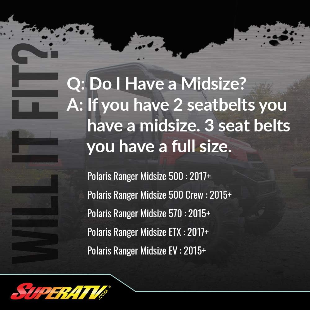 Full Windshield for Midsize Polaris Ranger 570/570 Crew 500 ETX 1/4 Thick Polycarbonate Y4525