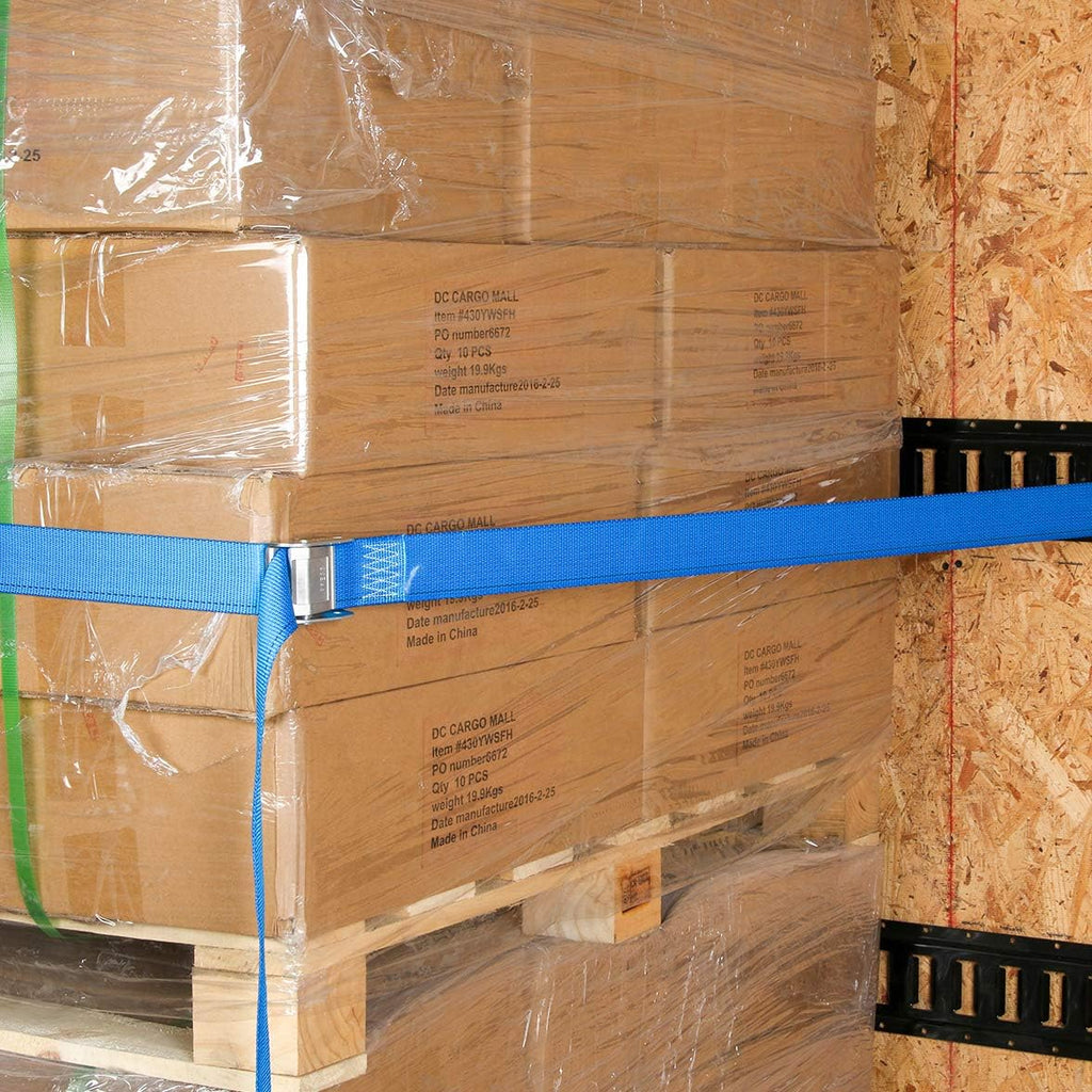 2 x 20' E-Track Cam Straps Blue Polyester Tie-Downs Y170