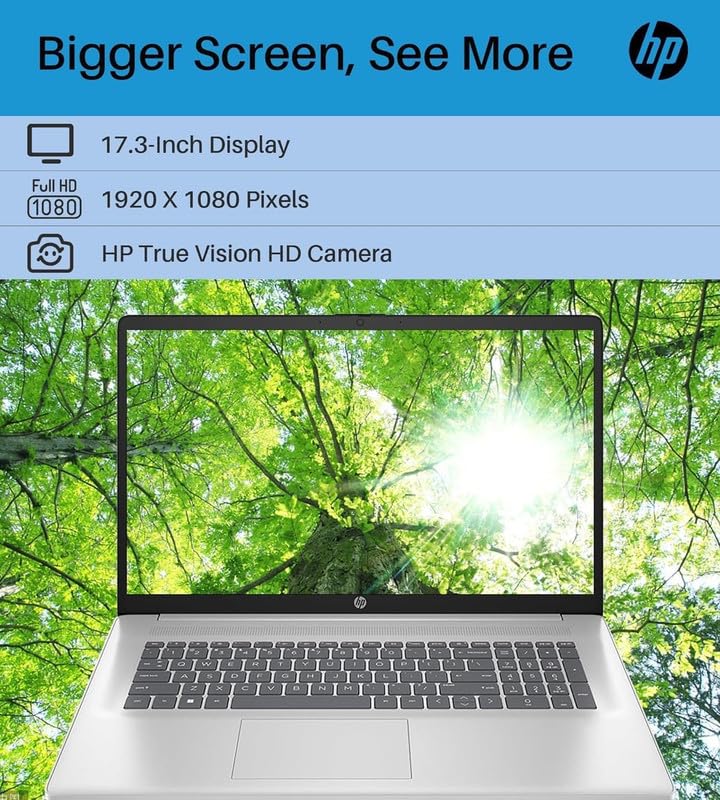 17.3'' FHD Widescreen Laptop with Intel 6-Core i3-1215U, 8GB DDR4, 1TB SSD, Natural Silver W78929