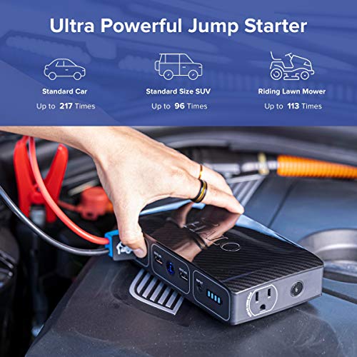 Silver Graphite Portable Phone Laptop Charger Car Jump Starter with AC Outlet M538