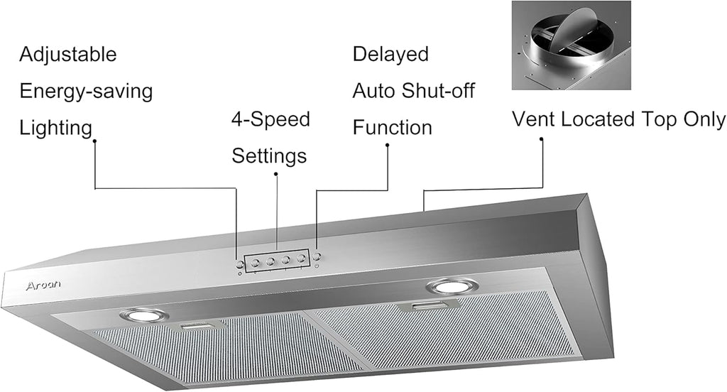 36 inch 900 CFM Slim Stainless Steel Under Cabinet Range Hood C5882