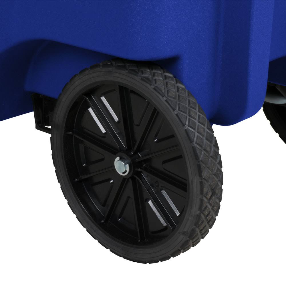 Blue 95 gal Square Rollouts with Casters P3518
