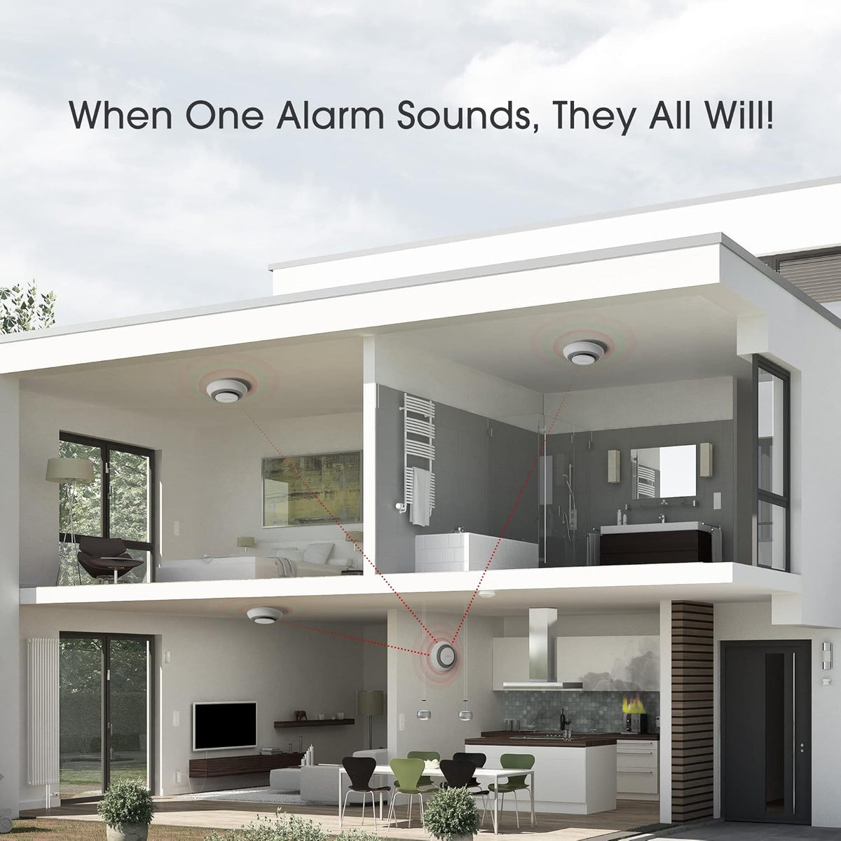 Wireless Interconnected Combination Smoke Carbon Monoxide Detector Alarm P8171