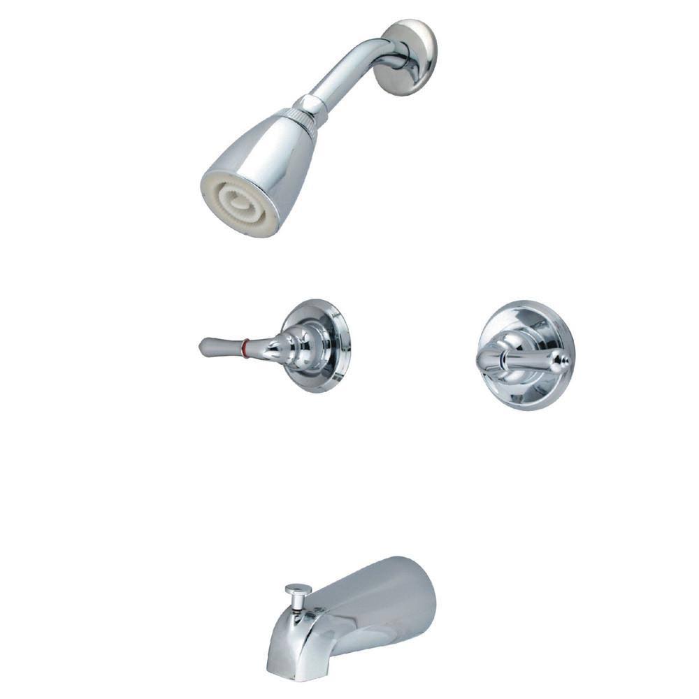 2-Handle 1-Spray Tub and Shower Faucet with Showerhead Polished Chrome K7713