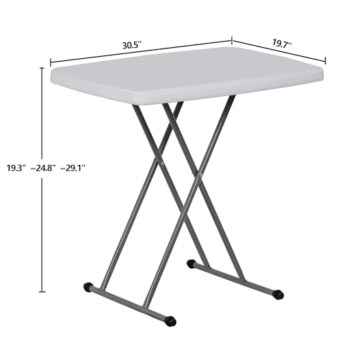 White 4 Foot Plastic Folding Table with Carrying Handle L21071